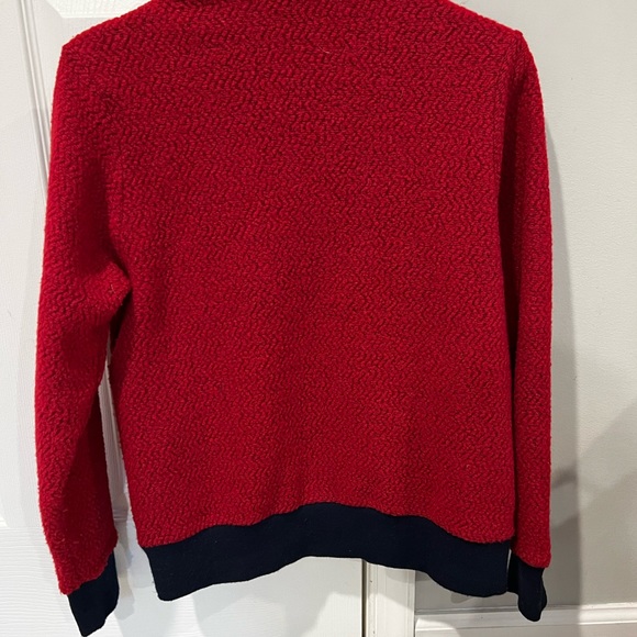 Patagonia Woolyvester Fleece Jacket red/navy zip up.  Women’s small. - Picture 5 of 6
